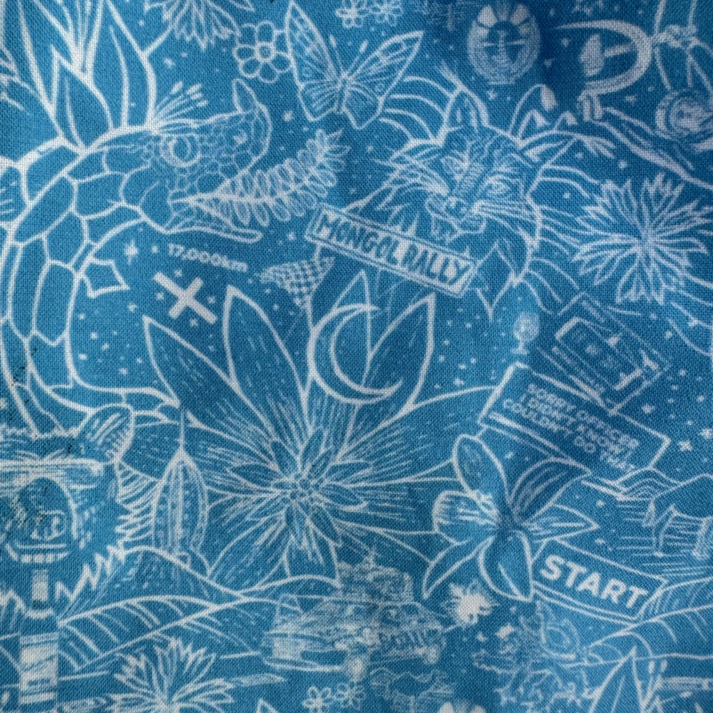 Light Blue Patterned Swim Trunks - image 4